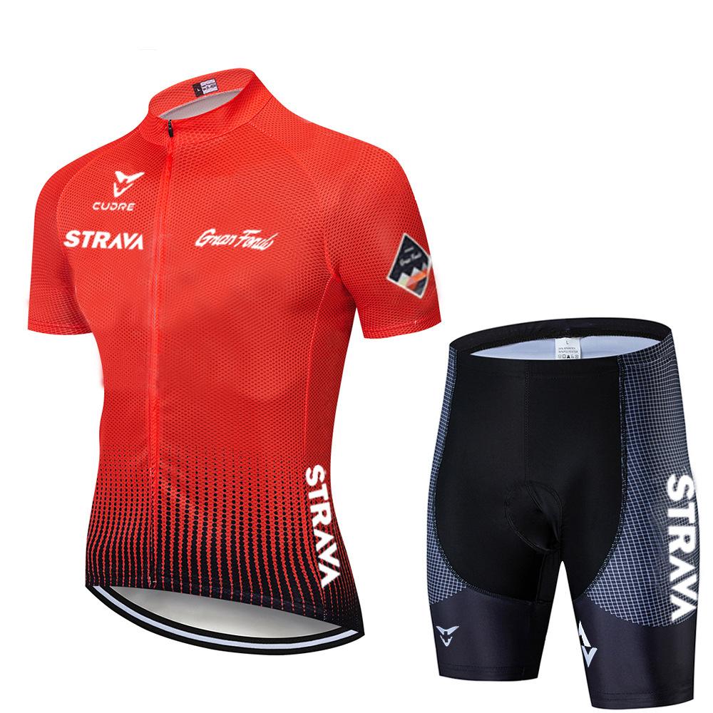 Летний велосипедный костюм STRAVA для мужчин, дышащий, отводящий пот, спортивная одежда для шоссейного велосипеда
