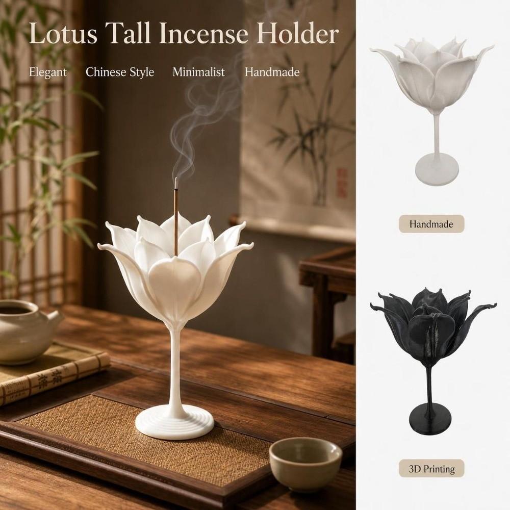Minimalist Floral Incense Burner 3D Printing Tabletop Incense Base Yoga Meditation