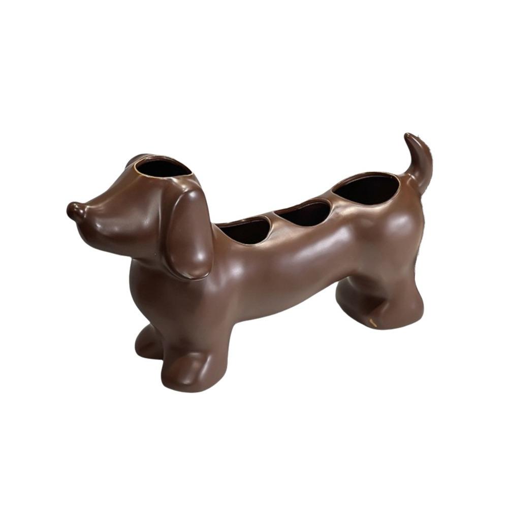 Space Saving Dachshund Toothbrush Holder Ceramic Toothbrush Storage Rack  for Bathroom