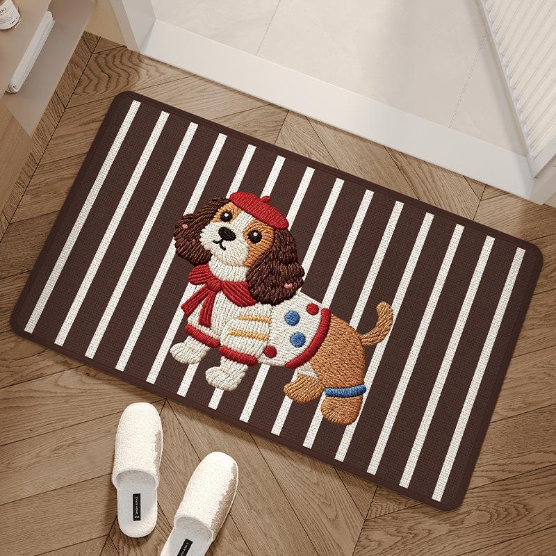 Cartoon Puppy Non-Slip Quick-Dry Water-Absorbent Bathroom Floor Mat