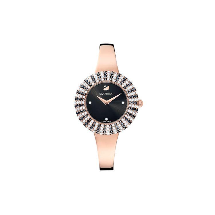 Swarovski Часы Crystalline Delight Кварцевый механизм Металлический ремешок Черный циферблат Женские часы Металлический 5484050