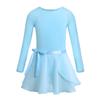 Girls Ballet Tutu Bodysuit Dance Class Costumes Gymnastics Leotard with Tied Skirt Set Stage Dance Class Outfits
