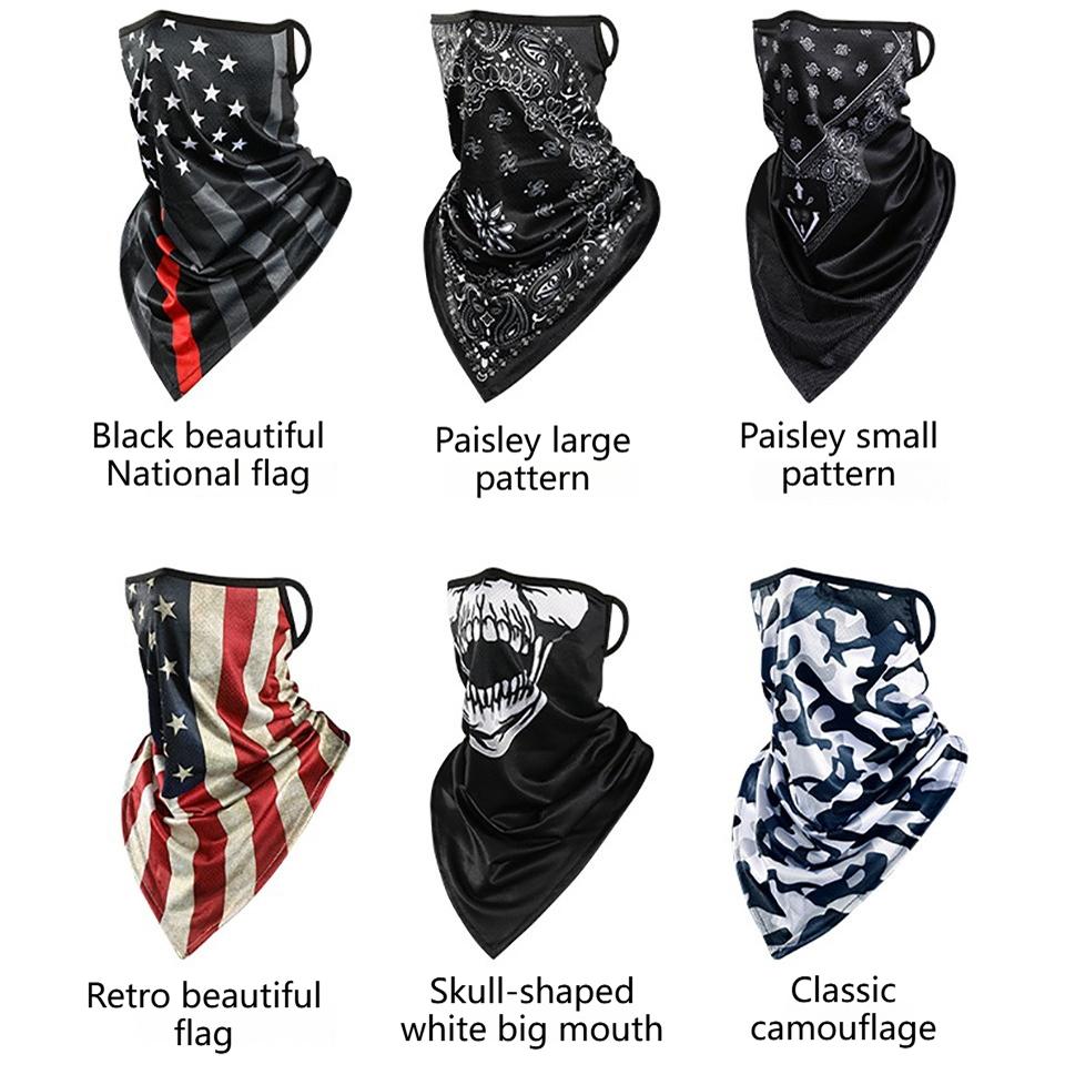 Printed Tricot Breathable Quick-drying Hanging Ear Cold Feeling Ice Silk Magic Bandana Outdoor Cycling Fishing Bandana
