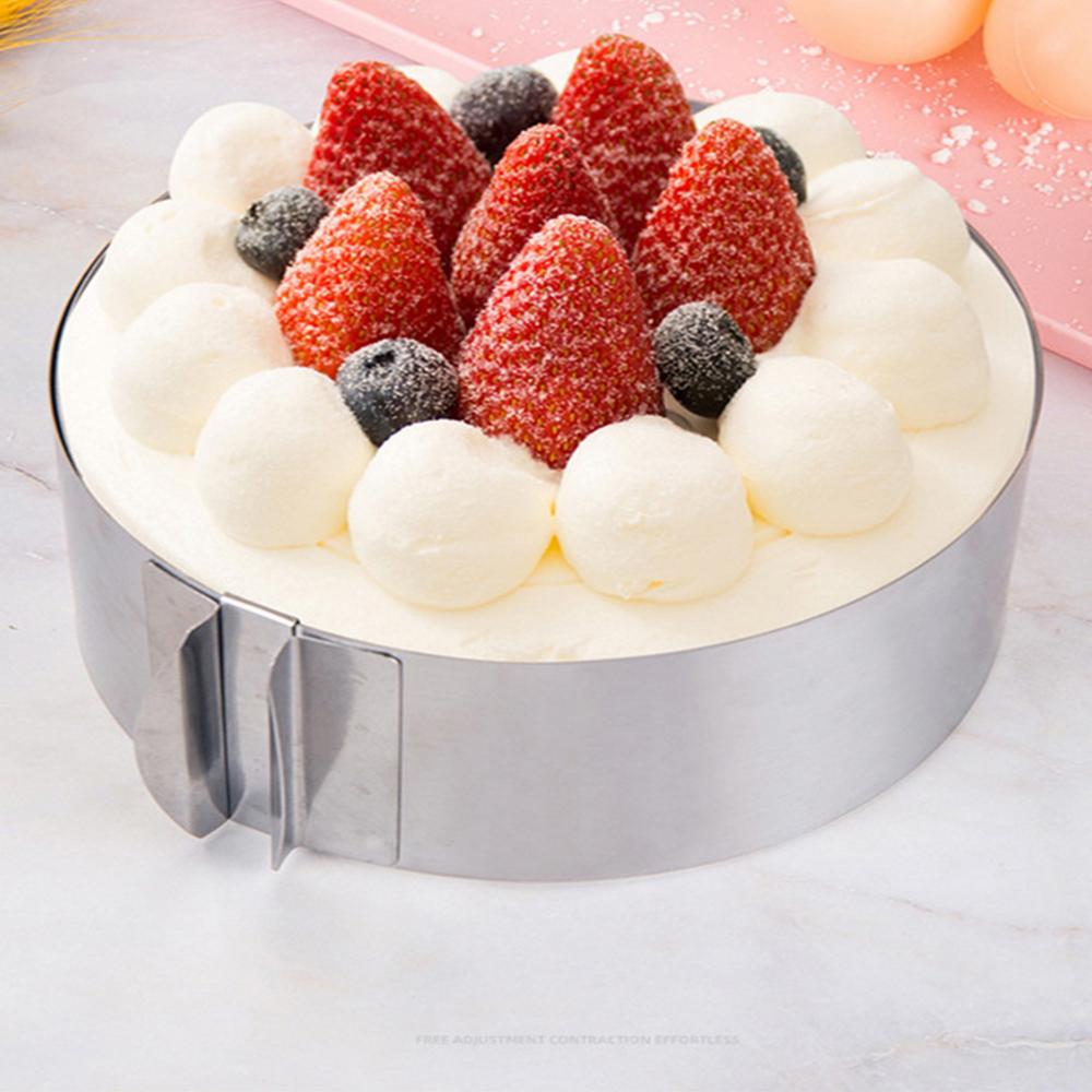 Retractable Stainless Steel Circle Mousse Ring Baking Tool Set Cake Mould Mold Size Adjustable Bakeware