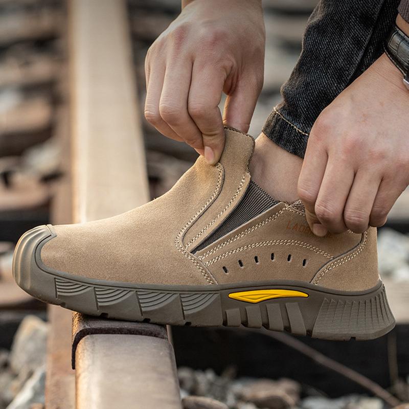 Мужская летняя защитная обувь Oulylan, легкая, с композитным подноском, противопрокольная, дышащая, износостойкая рабочая обувь