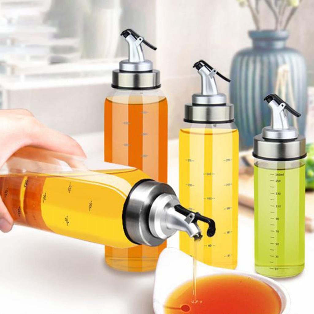 Heat Resistant Glass Oil Bottle For Kitchen Leak Proof And Large Capacity Liquid Dispenser For Soys Sauce and Vinegar