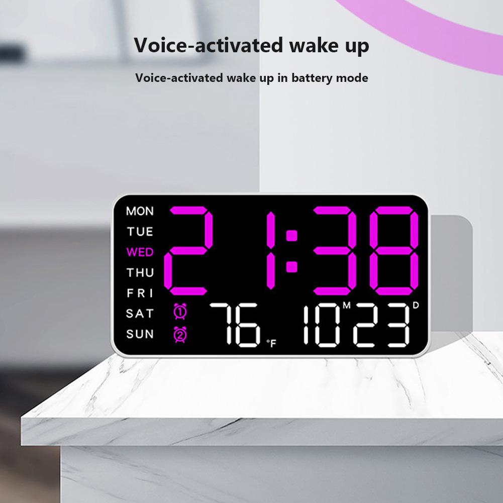 1PC LED экран цифровые настенные часы 12/24H настольные часы с регулируемой яркостью электронный будильник для домашнего декора гостиной