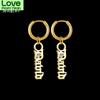 365 Charm 1 Pair Custom Name Stainless Steel Drop Earring For Women Girls Personalized Letter Buckle Earrings Punk Jewelry Gifts