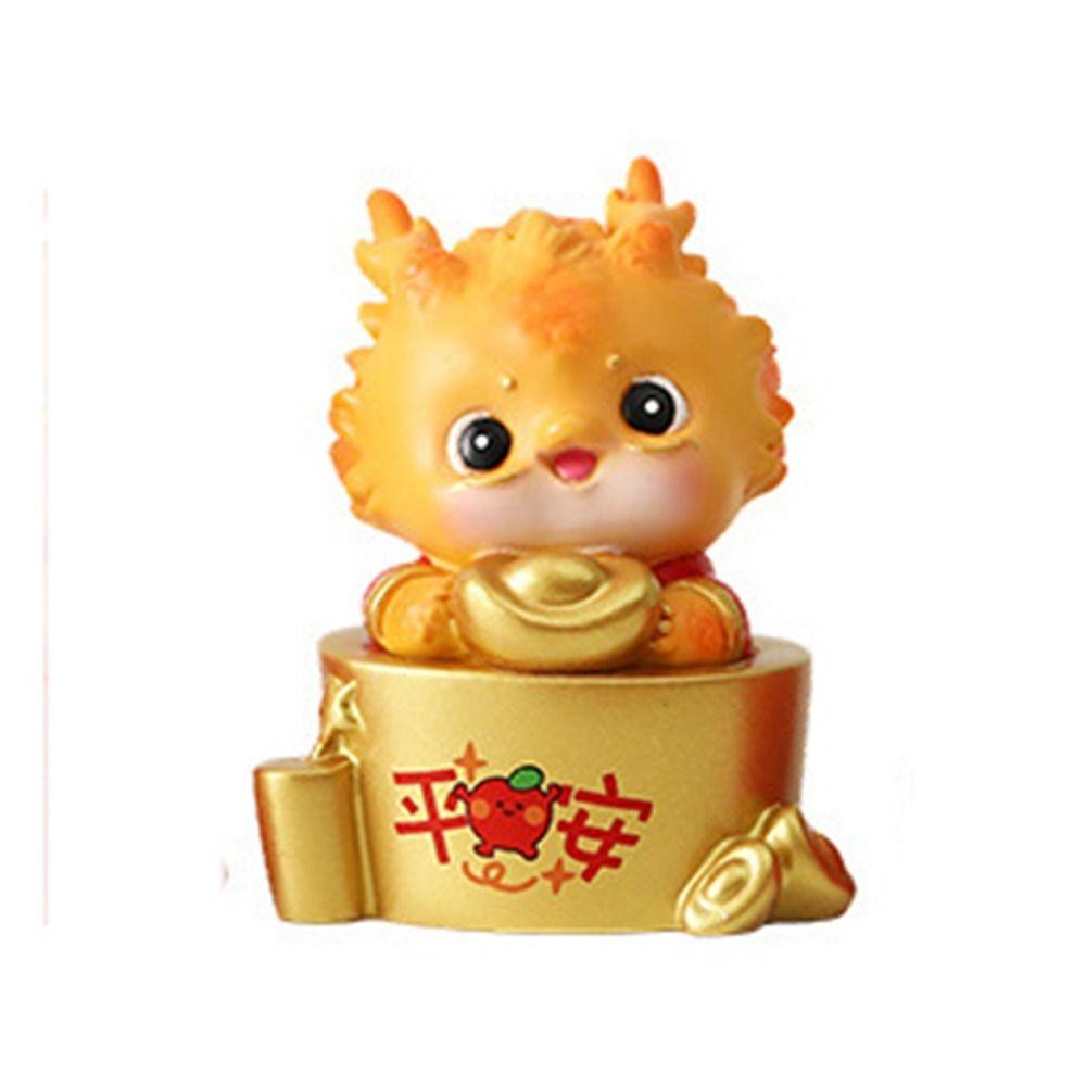 Водонепроницаемые украшения с драконами зодиака, миниатюры драконов из смолы, износостойкие мультяшные украшения на год дракона, приносящие удачу