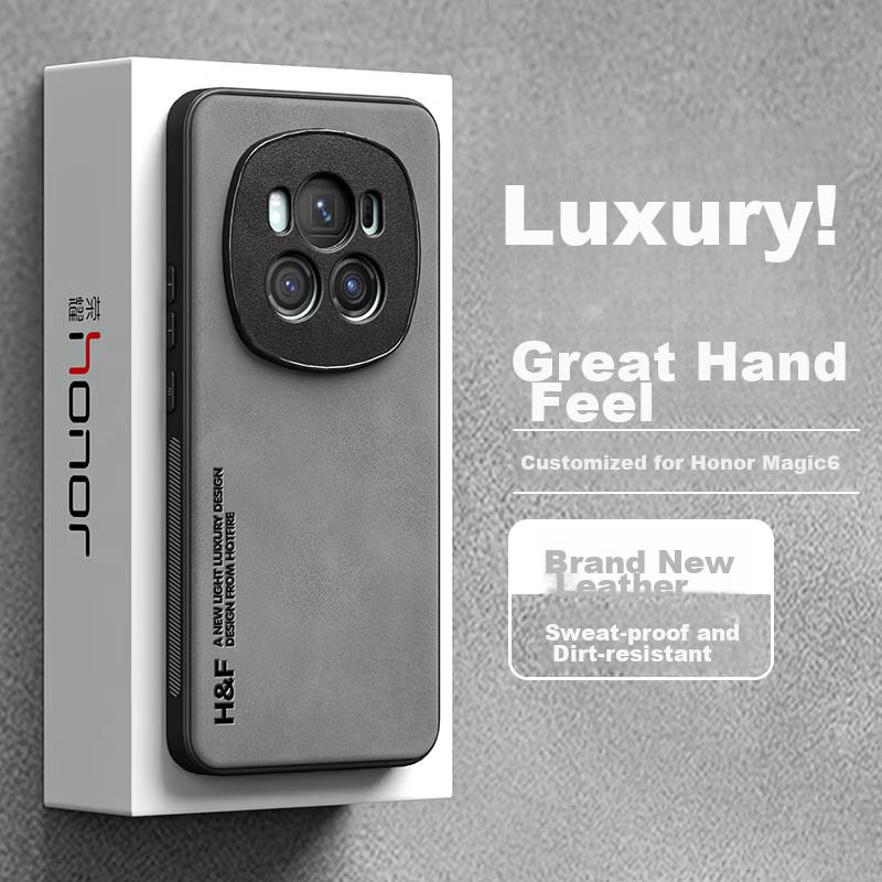Phone Case Honor Magic6 Pro, Honor Magic6 Pro Protective Cover, Upgraded Skin-Feel Matte Lens Full Protection Silicone Case - Smoke Gray