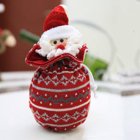 Креативная рождественская сумка-тоут, трехмерная кукла, мешочек для конфет, завязка, карманная декорация, подарочный пакет