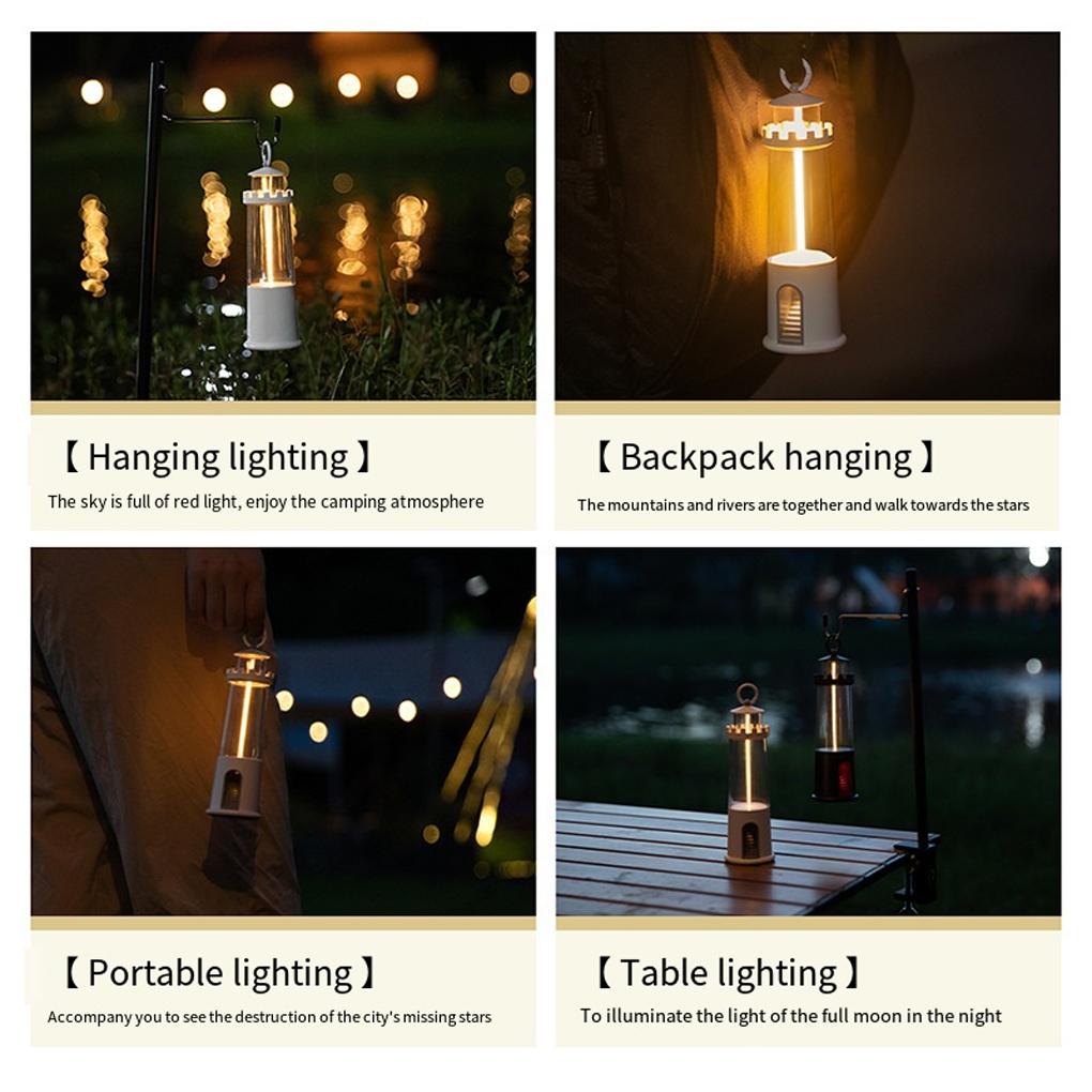 Portable Lighthouse Moon Projection Night Light For Camping Creative Desktop Decoration Gift