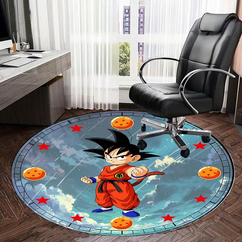 1pc Dragon Ball Z Goku Round carpet, Made of Polyester,Perfect for Decorating Office Chairs, Living Rooms,fplt031