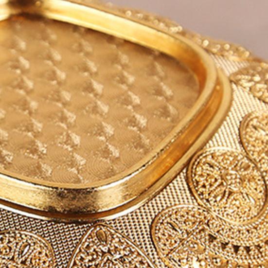 Поднос для фруктов золотого цвета с прозрачной текстурой из цинкового сплава, стол для вечеринок, чаша для конфет для помещения