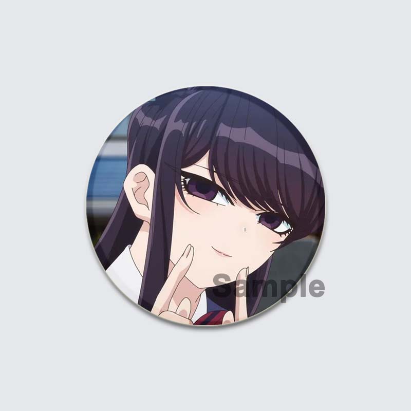 32/44/58 мм Komi Can T Communicate Круглая булавка Милая мультяшная застежка-брошь для рюкзака Аксессуары для одежды Аниме Коллекция Значков Украшения
