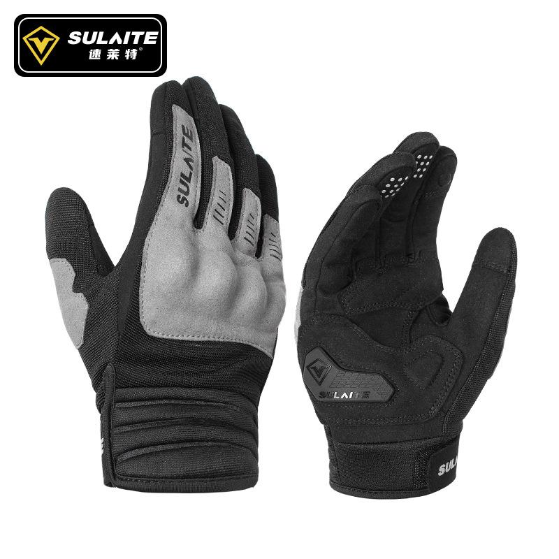 SULAITE G3 Motorcycle Gloves Full Finger Breathable Knuckle Protection Touch Screen Spring Summer Riding Gloves