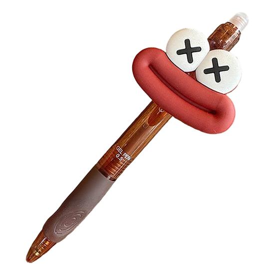 Cute Large Mouth Gel Pen Cartoon Ballpoint Pens Comfortable Grip Colorful Writing Pen for School Office Party