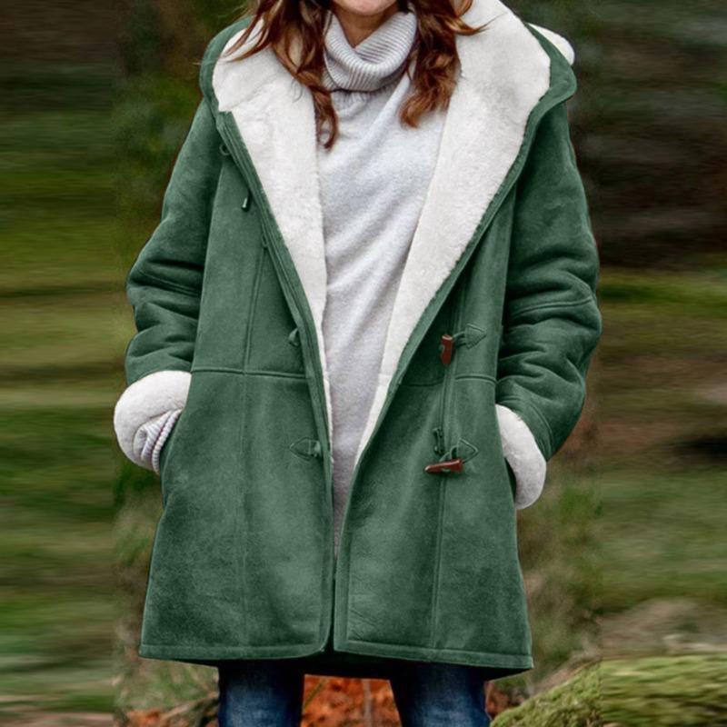 Winter Women's Fleece Warm Coat Top with Plush Neck Pocket Women's Coat