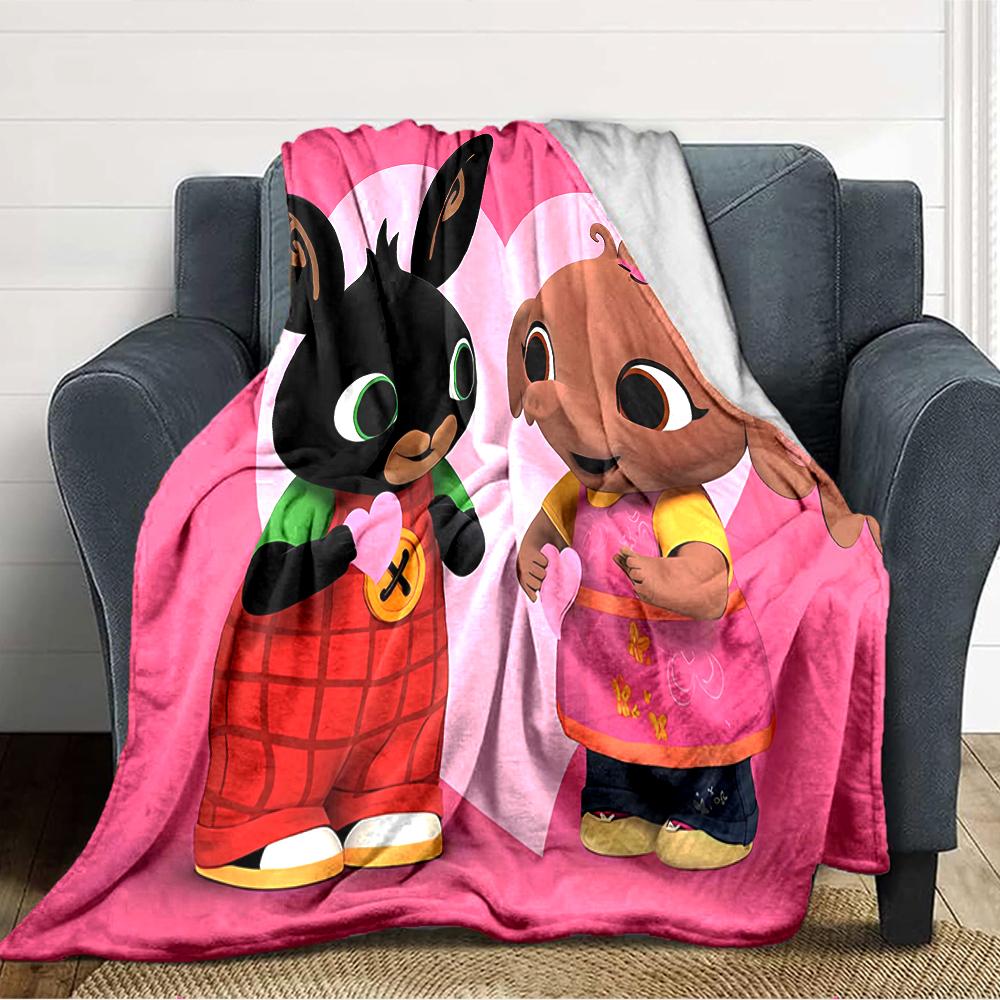 1pc Bing Bunny4 Blanket, Gift, for Men and Women, Soft Blanket, Good for Sofa Bed Couch Travel, Lightweight Flannel Blanket