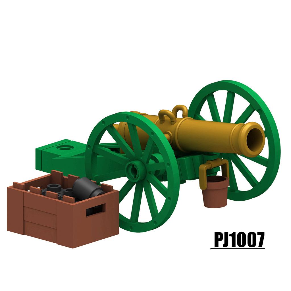 MOC средневековые военные наполеоновские пушки, строительные блоки, замок, рыцари, фигурки солдат, карета, траншея, оружие, кирпичи, игрушки для мальчиков