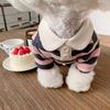Breathable Dog Thin Shirt Collared Style Dog T Shirts Fashion Dog Striped Shirt  Kittens Wear