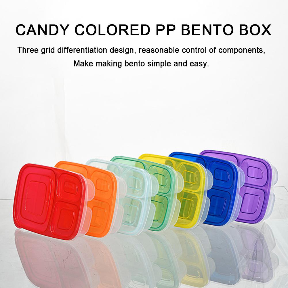 Ланч-бокс для микроволновой печи с 3 отделениями, столовая посуда, контейнер для хранения продуктов, детский школьный офисный портативный полипропиленовый контейнер для бенто большой емкости