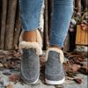 Shoes Winter Women's Cotton Shoes Large Size Piled Thickened Burrs Warm Flat Cotton Shoes