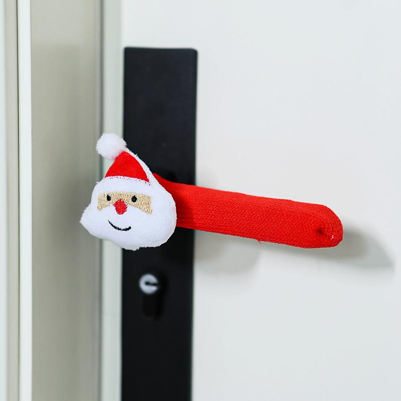 Рождественская накладка на дверную ручку, дизайн Санты и елки, праздничный декор для двери, праздничные аксессуары для дома, рождественский подарок, рождественские украшения