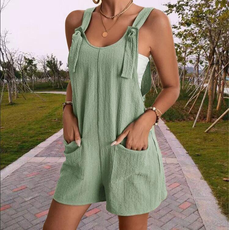 European and American Women's Summer Casual Fashion Suspender Jumpsuit