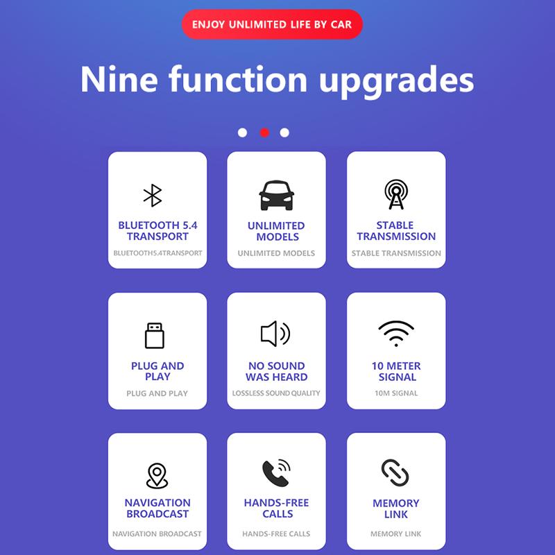 Bluetooth 5.4 FM-передатчик с микрофоном, громкая связь, беспроводной USB-адаптер, стереозвук без потерь, аудиоприемник для автомобильного FM-радио