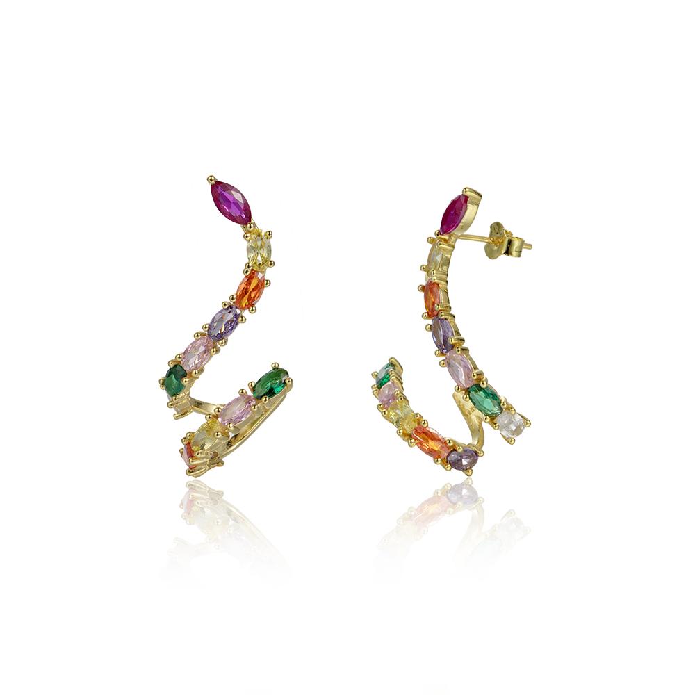 ANDYWEN Серьги-гвоздики для пирсинга, серьги-гвоздики из стерлингового серебра 925 пробы, золото, радуга, CZ, 2023, роскошные ювелирные изделия