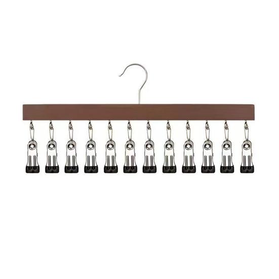 Вешалка для брюк с 12 зажимами Экономия места Органайзер для шкафа Металлический зажим без следов для брюк для йоги, леггинсов, джинсов, юбок