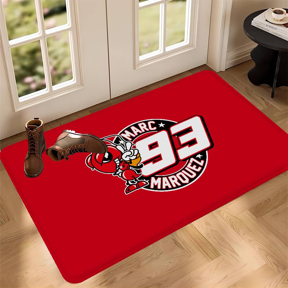 M-Marquezs-s 93 Logo Entrance Door Mat Washable Non-Slip Living Room Sofa Chairs Area Mat Kitchen Welcome Doormat