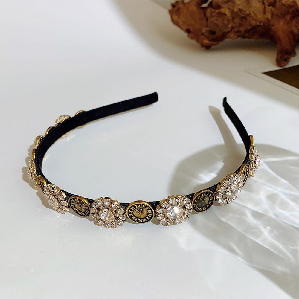 Fashion Rhinestone Headdress Retro French Hair Accessories Hair Band Hair Hoop Headwear Headband