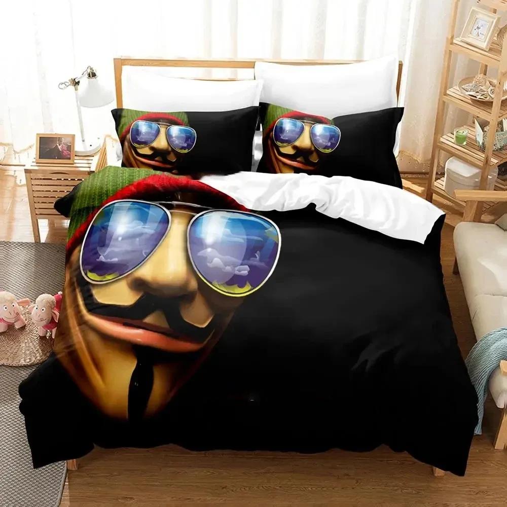Personality Technology Anonymous Comfortable Duvet Quilt Cover Pillowcase Bedding Set Children Bedroom Decoration Home Textile