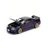 in Stock POP RACE PR640256 1:64 Nissan Skyline GT-R R33 Midnight Purple (Carbon Hood, Gold Wheels) Diecast Model Car
