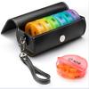 Round Portable PU Leather Pill Organizer - Cross-border Hot-selling Large Medicine Box