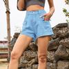 Женские модные летние весенние сексуальные джинсовые повседневные однотонные шорты с принтом