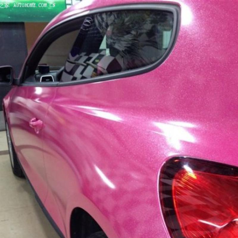 Fashion Car Styling High Glossy Diamond Pearl Glitter Pink Glossy glitter pearl car vinyl sticker with size: 12/30/50/60x100CM