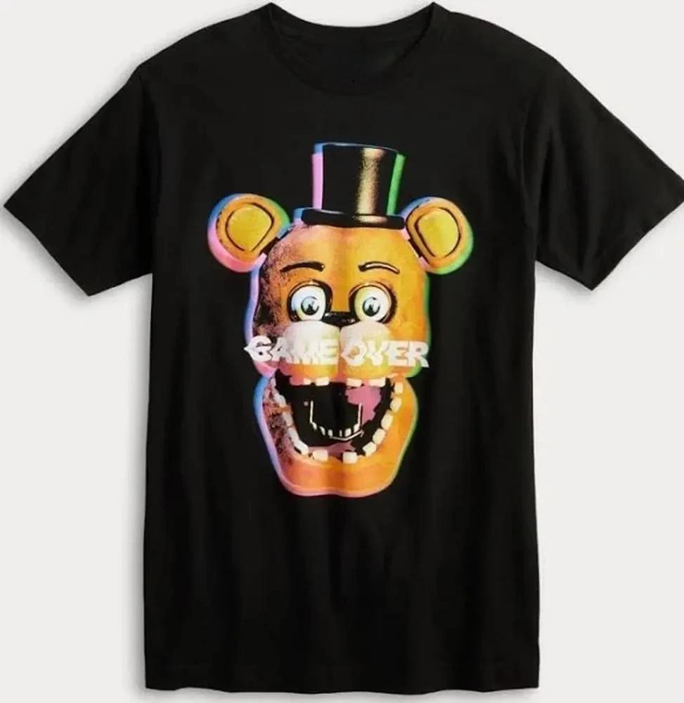 Новая игра ужасов FNAF At Freddys Периферия Принт Футболка Мужская Женская Хлопок Круглый вырез Летняя Новая Футболка Оверсайз Харадзюку Мода Топ