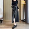Qora PU Ayollar Yubkalari Yuqori Bel Kuz Qish Elegant Uzun Yubkalar Ayollar uchun