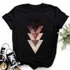 Maycaur 90s Mujaer Clothing Information T-shirt with Geometric Love Print Printed T-shirt for Women's Top