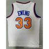 Embroidered New York Knicks Basketball Jersey 33 Ewing Mens Athletic Wear Fall Winter