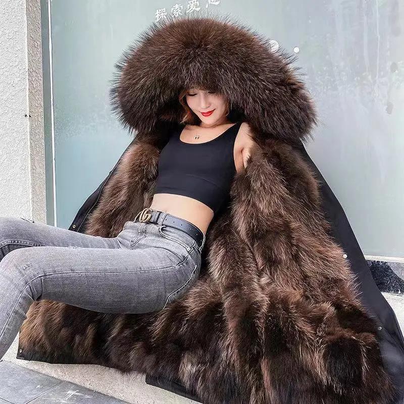 Pai Overcome Women's Fur One-piece Liner Detachable Winter Jacket Plus Velvet Thickening Anti-season Imitation Fur Coat