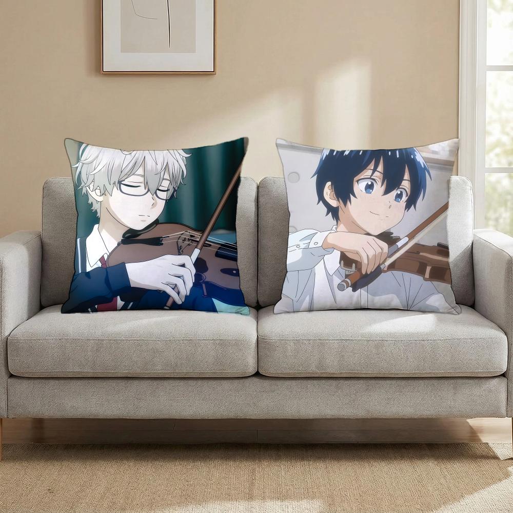 Anime Ao No Orchestra Cushion Cover Cushion Cover Set 4Pcs 50X50 45X45 40X40 Pillowcase Decorative Sofa Home Decor