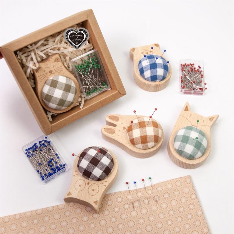 Подушечка для игольниц в форме ежика, швейный набор со 100 яркими швейными булавками для рукоделия и пошива одежды