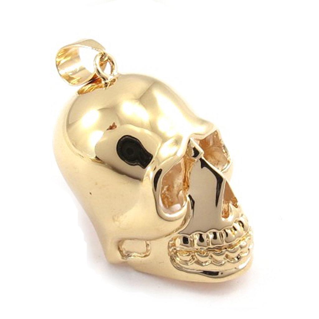 Les Trésors De Lily [K0150] - Gold Plated 'Skull' Pendant - 25x17x17 Mm