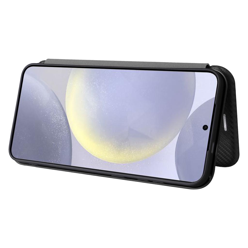 Чехол для Samsung Galaxy S25 с текстурой углеродного волокна, противоударный, из ПУ кожи, чехол для телефона