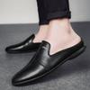 Fashion Summer Fashion Half Shoes for Men Slippers Genuine Leather Loafers Shoe Man Moccasins Comfort Non-slip Male Driving Casual Shoes