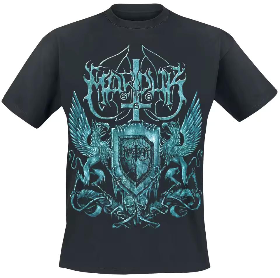 Marduk Black Metal Assault T-shirt Black Metal Band Logo Print 100% Cotton Unisex Tee Gothic Rock Music Shirt